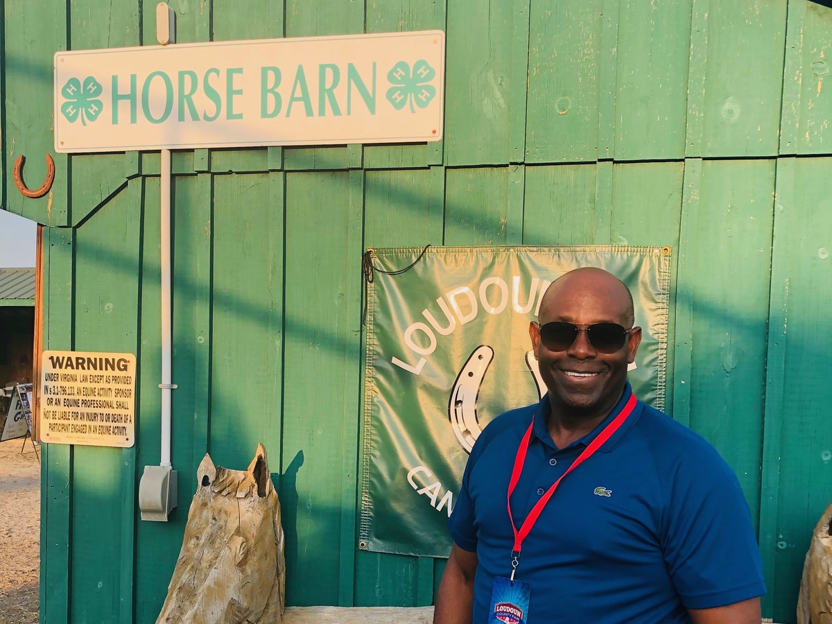 Forest Hayes at the horse barn at the Loudoun County Fair